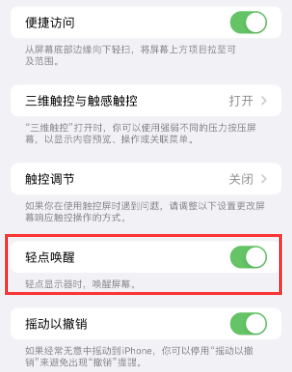 新盈镇苹果授权维修站分享iPhone轻点无法唤醒怎么办 