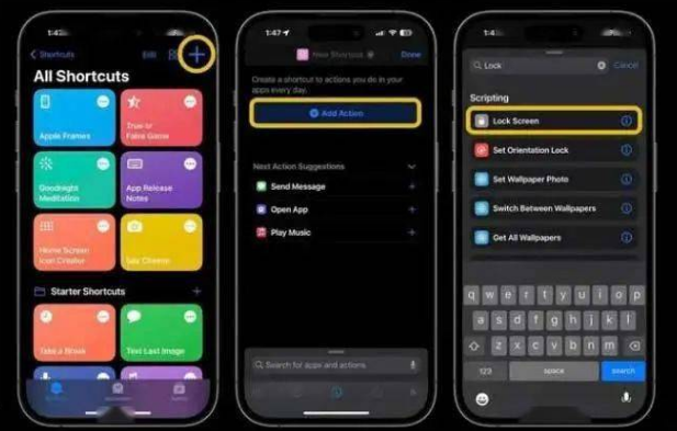 新盈镇苹果14锁屏维修店分享iPhone14升级iOS16.4后如何创建锁屏快捷方式 